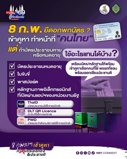 8 ก.พ. ยืดอกพกบัตร  เข้าคูหา ทำหน้าที่ "คนไทย"
